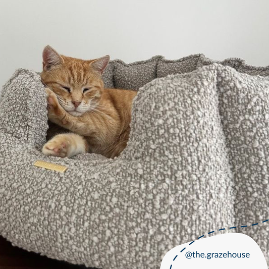 High-sided cat bed, grey