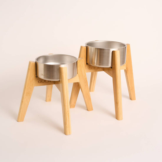 GULA koiran ruoka- ja juomakuppi, hopea