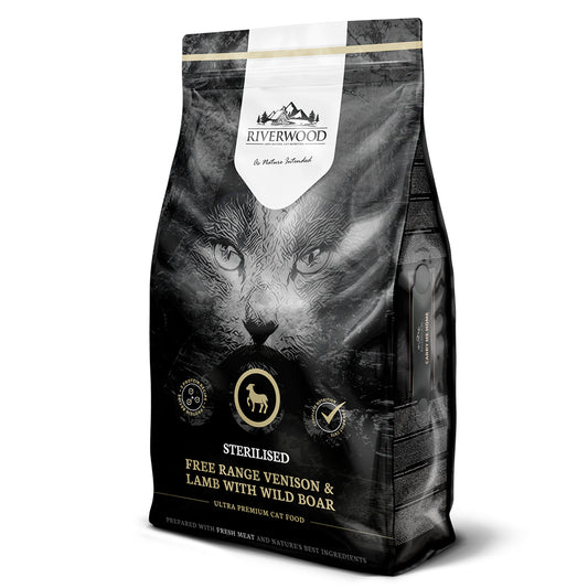 Riverwood viljaton Derma-täysravinto kissalle, lohi, vaalea kala & silli