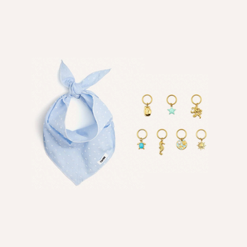 Light Blue Bandana with Charms