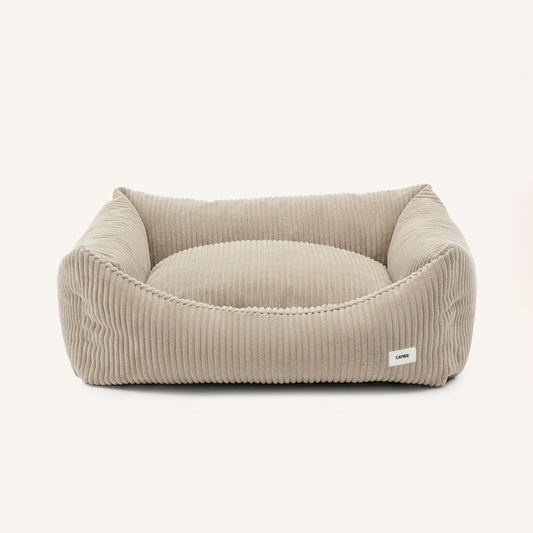 Snozy dog bed, beige corduroy