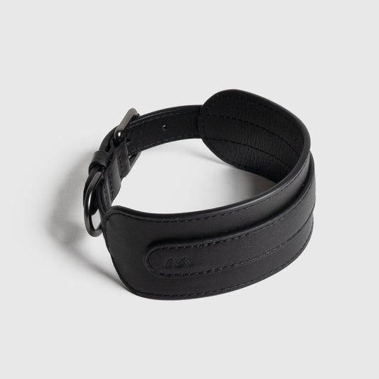 Masimalo koiran leveä nahkapanta, musta