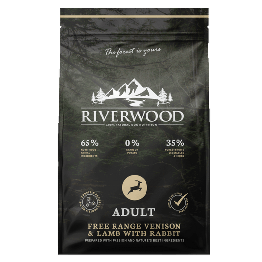 Riverwood viljaton koiranruoka, peura, lammas & kani