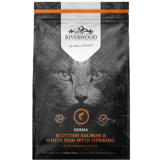 Grain-free Derma cat food with salmon, white fish & herring