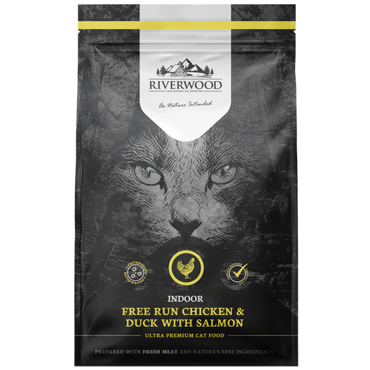 Grain-free complete food for indoor cats, chicken, duck &amp; salmon