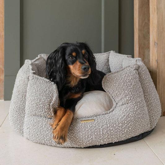 High-sided dog bed, grey