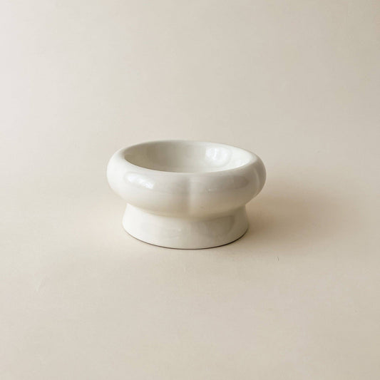 Creamy Elevated Cat Water Bowl