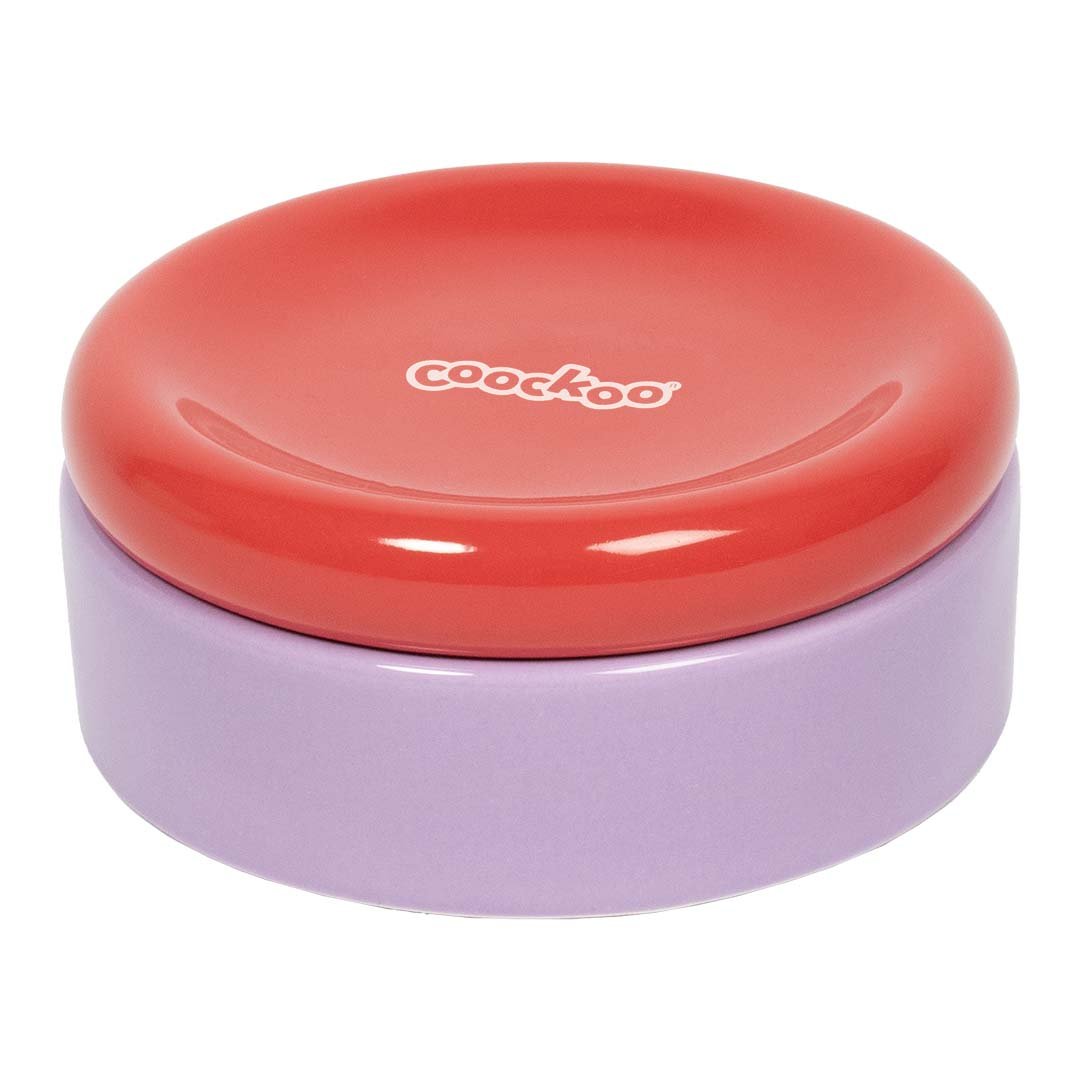 Coockoo Funky Feeding - ruoka - ja juomakuppi, punainen ja violetti