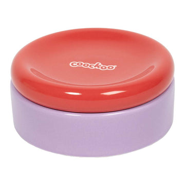 Coockoo Funky Feeding - ruoka - ja juomakuppi, punainen ja violetti