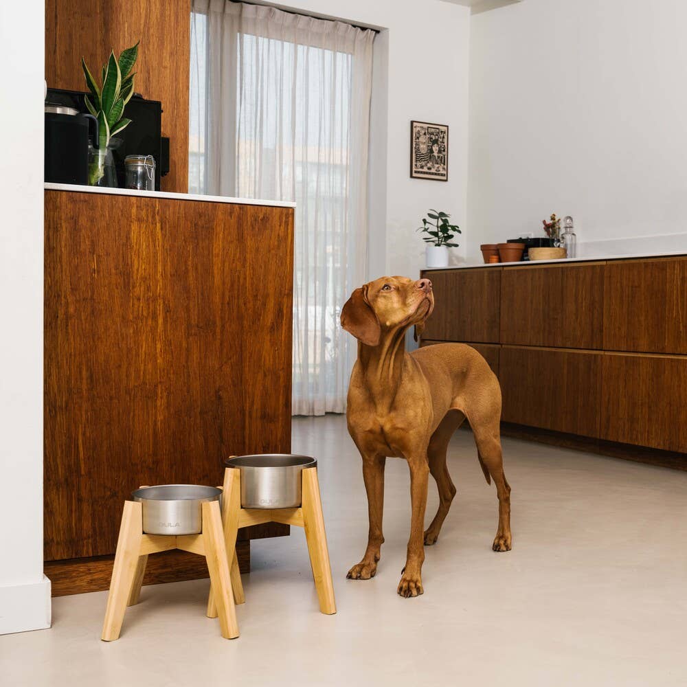 GULA DOG CARE Koiran ruokakuppiteline, bambu