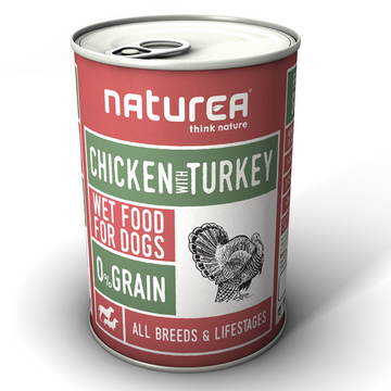 Naturea kana ja kalkkuna koiran märkäruoka