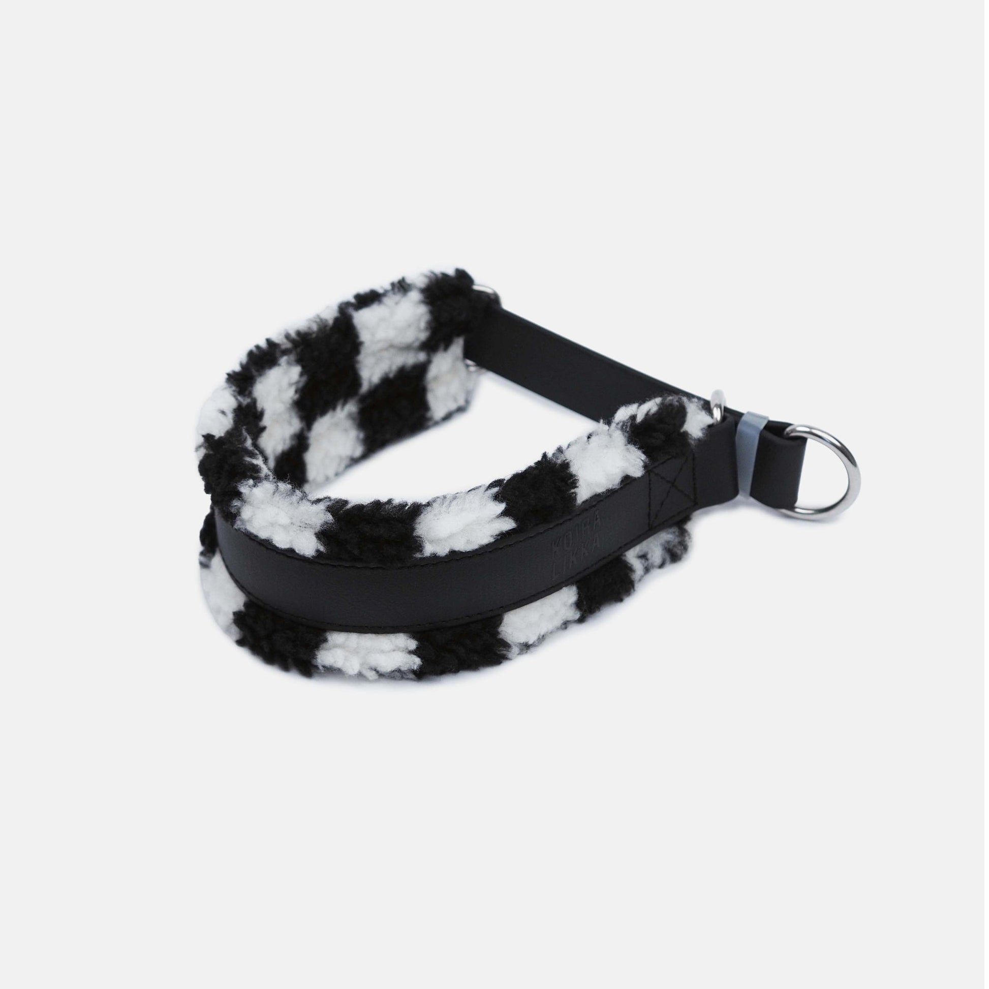 KOIRALIKKA Puolikuristava Teddy - panta, musta ruudullinen