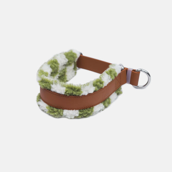 KOIRALIKKA Puolikuristava Teddy - panta, vihreä ruudullinen