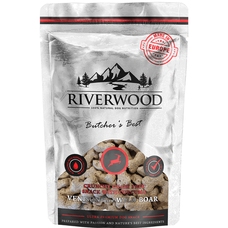 Riverwood Rapeat viljattomat makupalat koiralle, peura & villisika